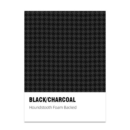 Foam Backed Houndstooth Seat Fabric - Black/Charcoal