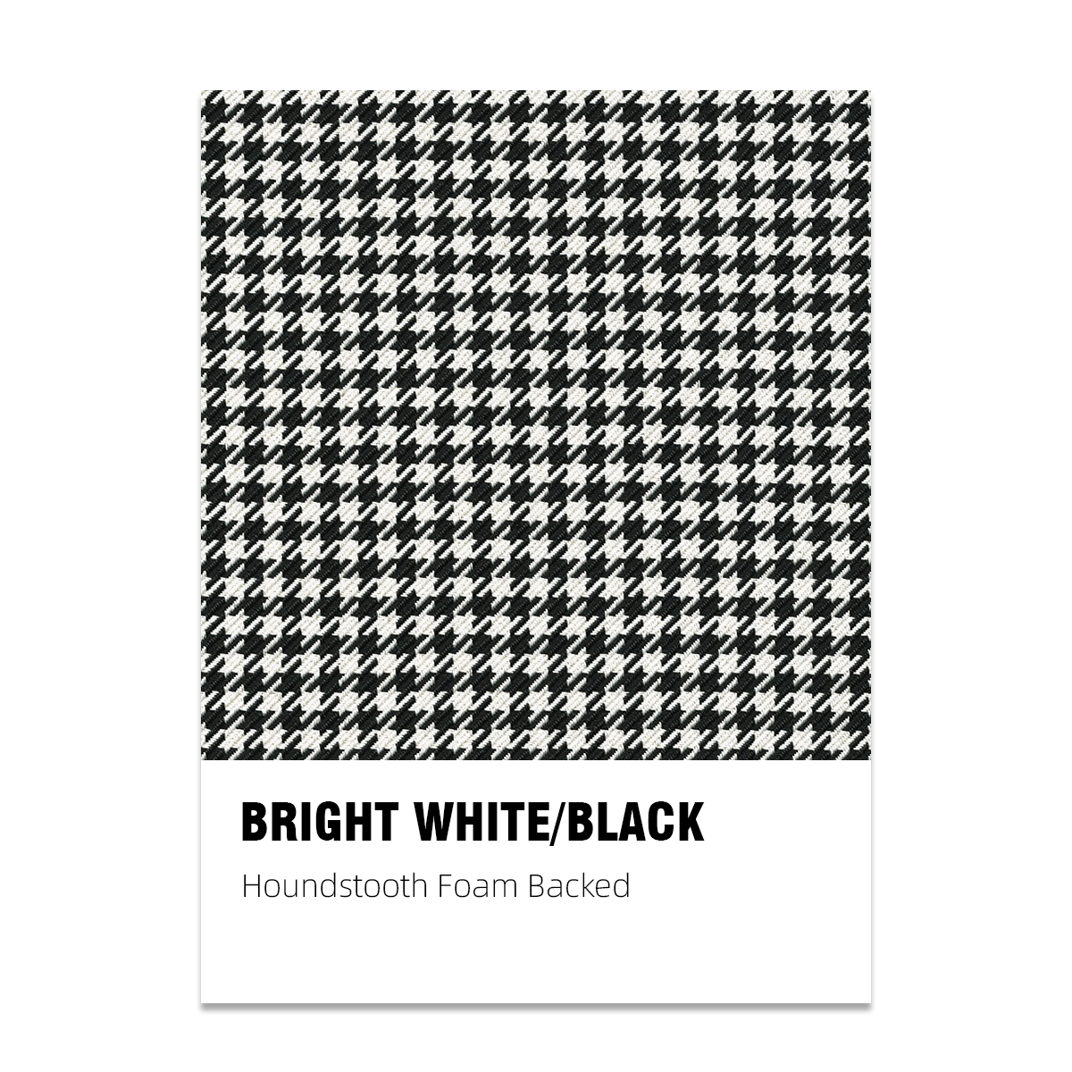 Foam Backed Houndstooth Seat Fabric - Bright White/Black