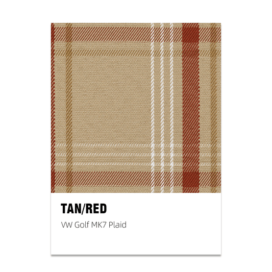 Golf MK7 Style Plaid Tartan Fabric - Tan