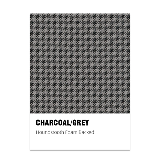 Foam Backed Houndstooth Seat Fabric - Charcoal/Grey