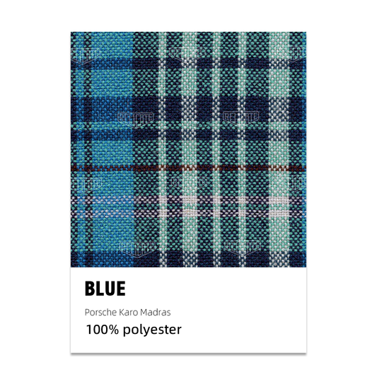 PORSCHE KARO MADRAS SEAT FABRIC - BLUE