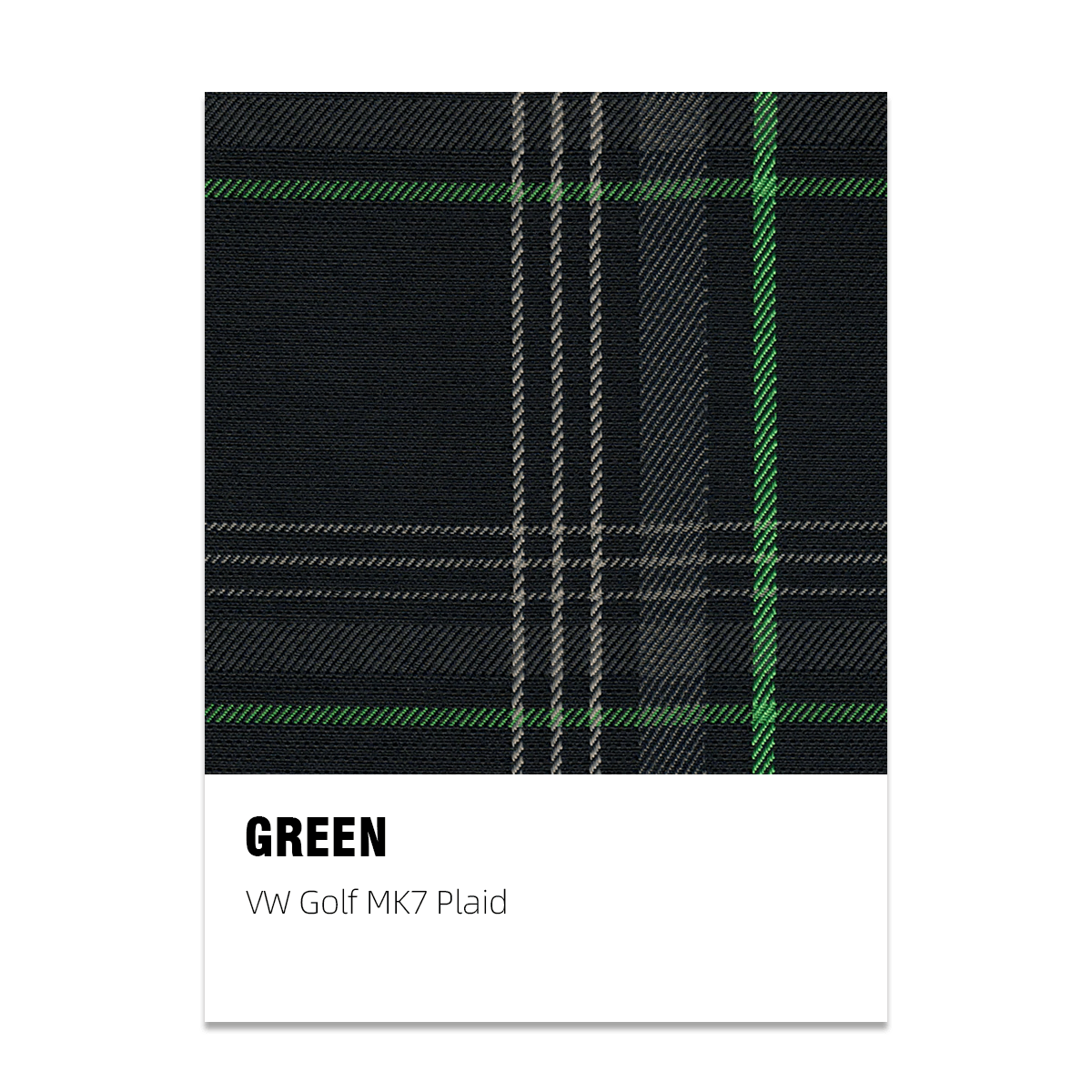 Golf MK7 Style Plaid Tartan Fabric - Green