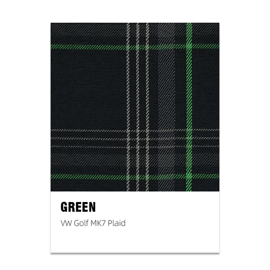 Golf MK7 Style Plaid Tartan Fabric - Green