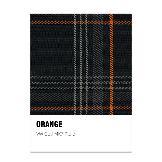 Golf MK7 Style Plaid Tartan Fabric - Orange