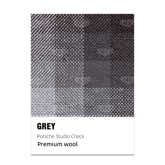 Porsche Studio Check Seat Fabric - Grey
