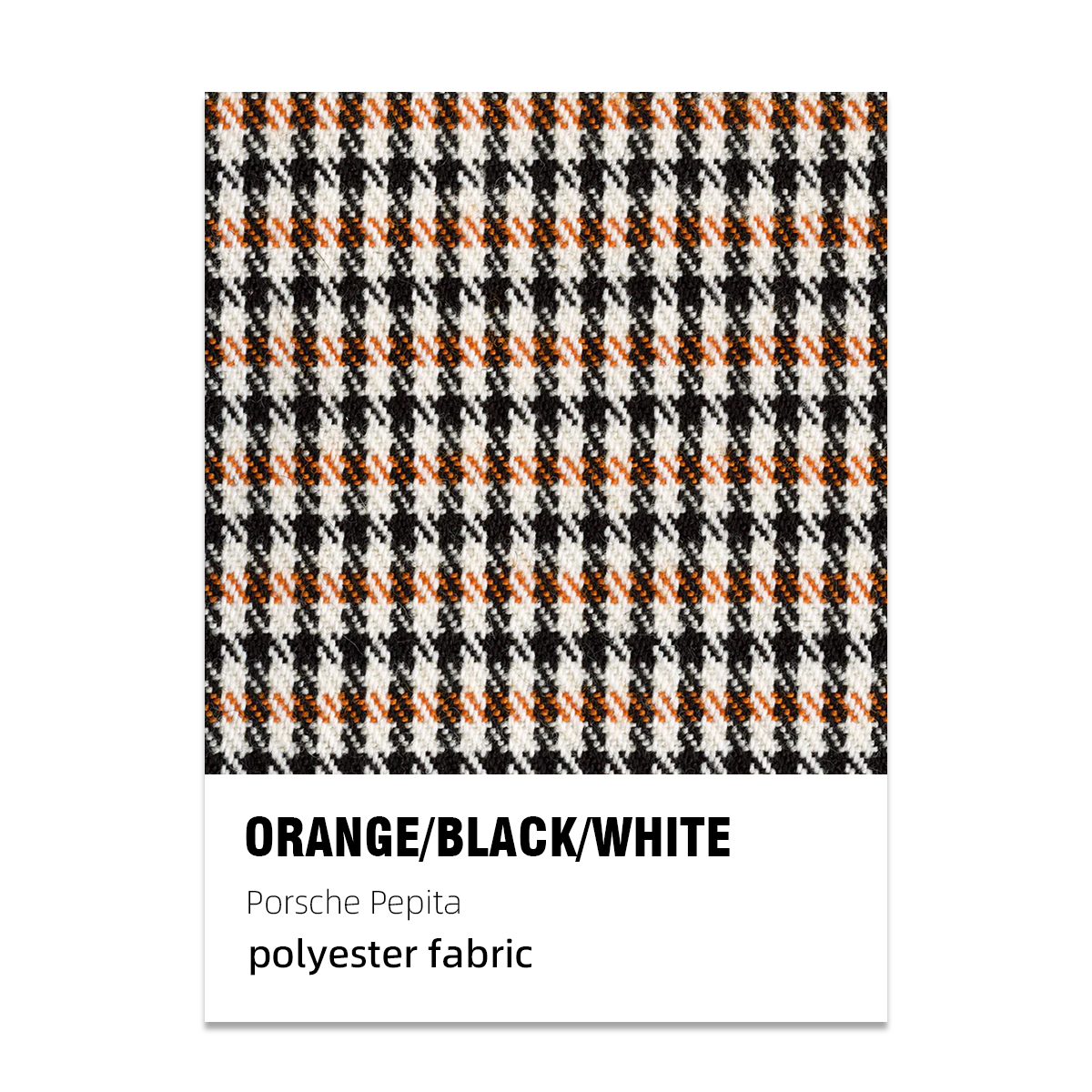 Porsche Pepita Houndstooth Seat Fabric - Orange/Black/White