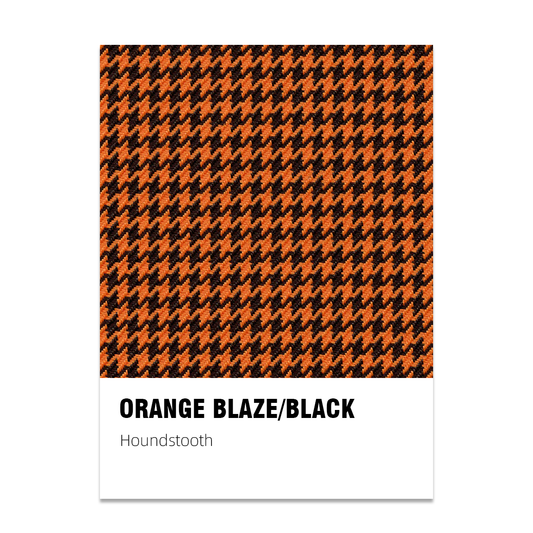 Houndstooth Seat Fabric - Orange Blaze / Black