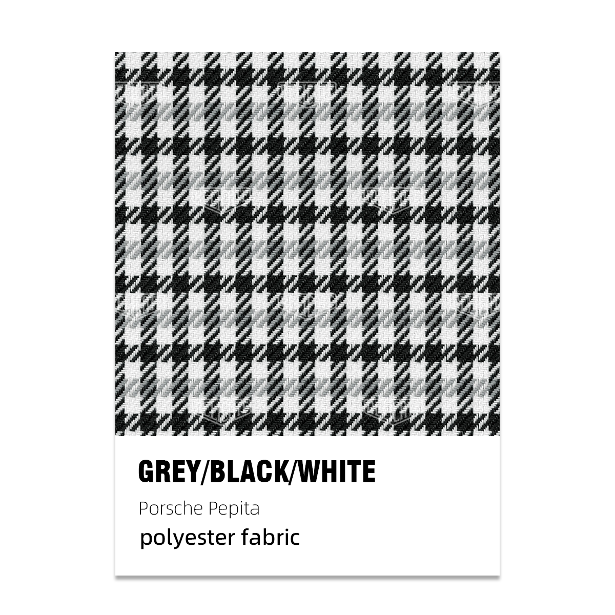 Porsche Pepita Houndstooth Seat Fabric - Grey/Black/White