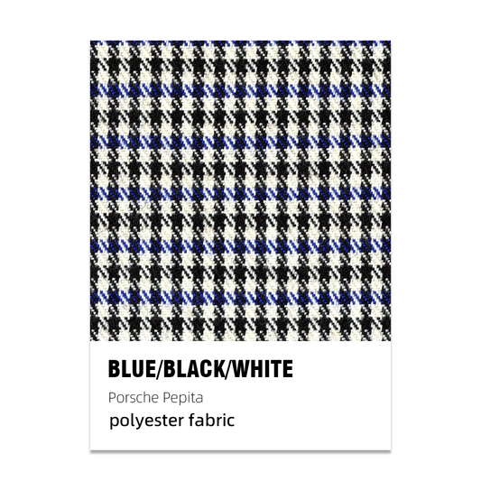 Porsche Pepita Houndstooth Seat Fabric - Blue/Black/White