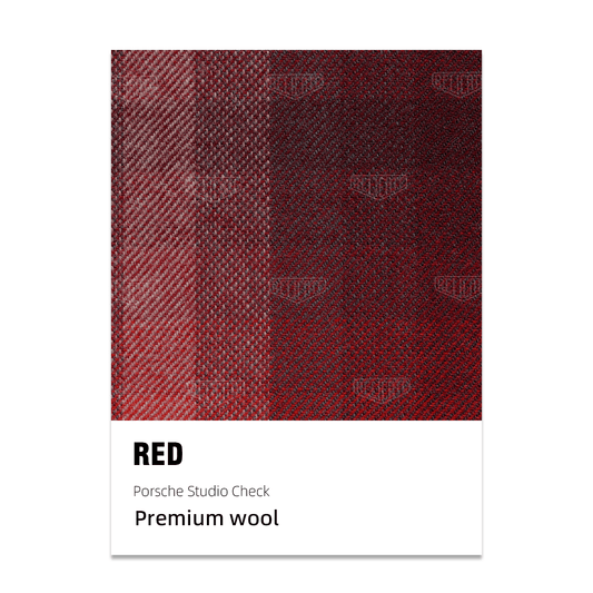 Porsche Studio Check Seat Fabric - Red
