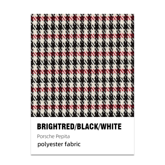 Porsche Pepita Houndstooth Seat Fabric - Bright Red/Black/White
