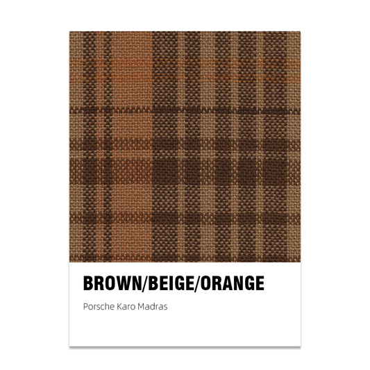 Porsche Karo Madras Seat Fabric - Brown / Beige / Orange