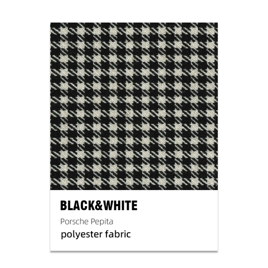 Porsche Pepita Houndstooth Seat Fabric - Black & White