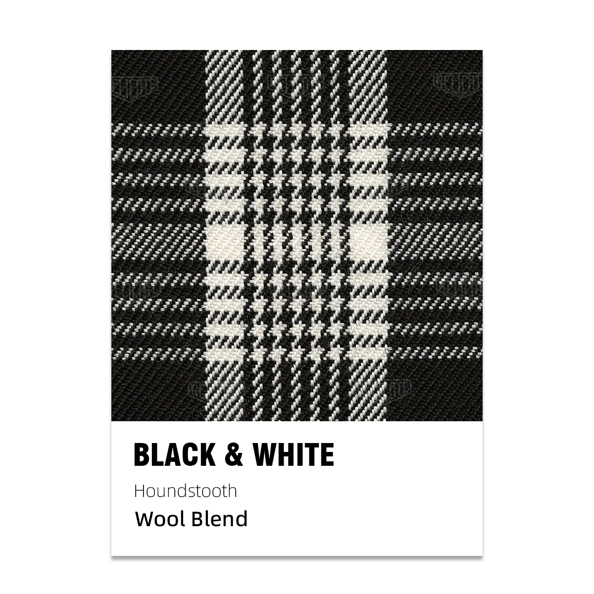Houndstooth-Plaid Seat Fabric - Black & White