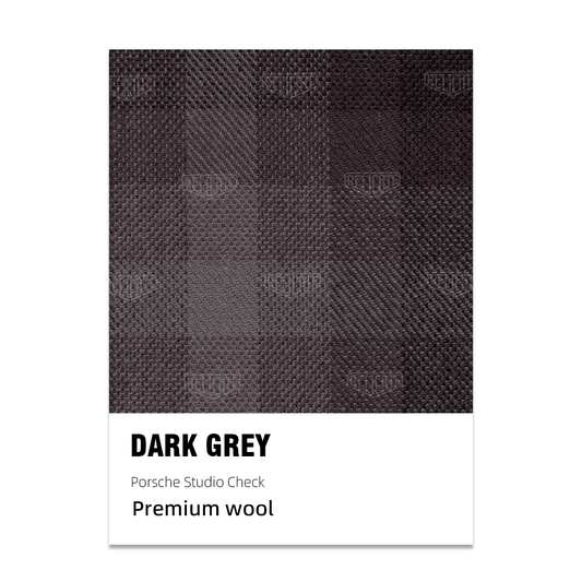 Porsche Studio Check Seat Fabric - Dark Grey