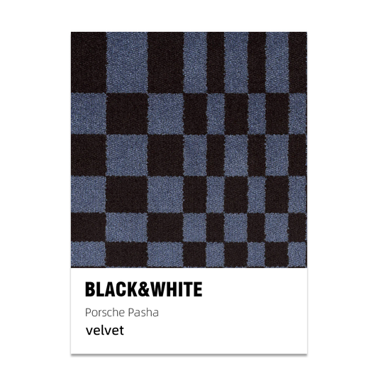 Porsche Pasha Checkerboard Seat Fabric - Black/Blue