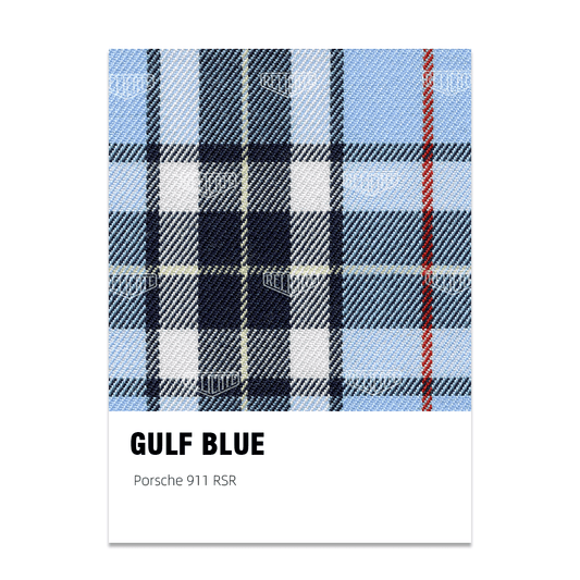 Porsche 911 RSR Tartan Plaid Seat Fabric - Gulf Blue