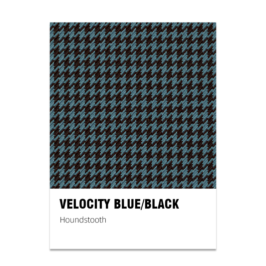 Houndstooth Seat Fabric - Velocity Blue / Black