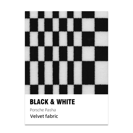 Porsche Pasha Checkerboard Seat Fabric - Black & White