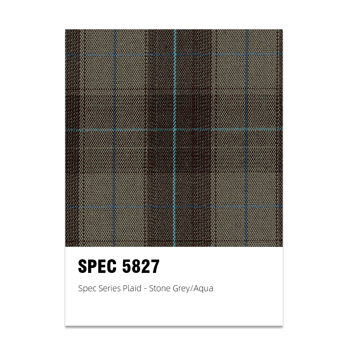 SPEC Series Plaid Fabric - Stone Grey / Aqua