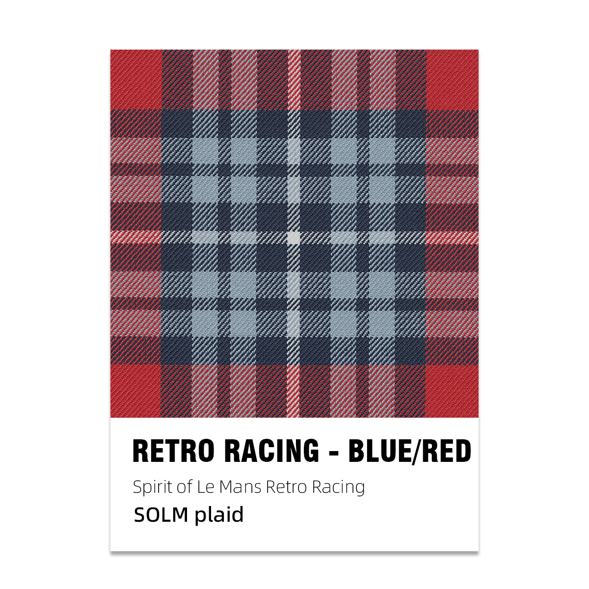 Spirit of Le Mans Plaid Fabric - Retro Racing - Blue / Red