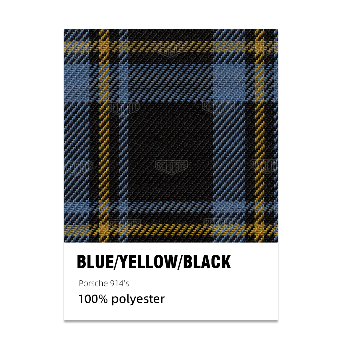 Porsche 914 Tartan Plaid Seat Fabric - Blue/Yellow/Black