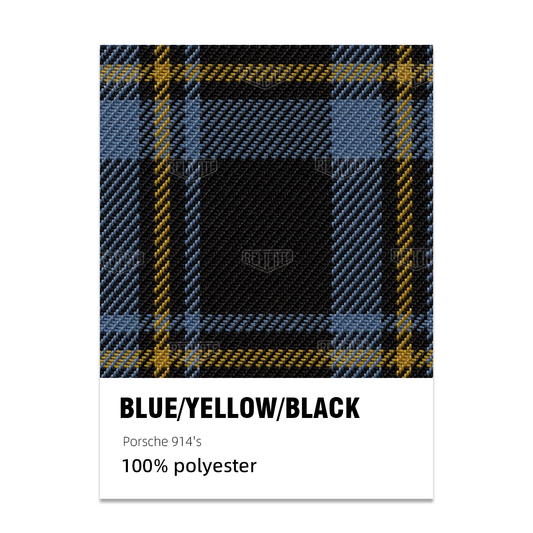 Porsche 914 Tartan Plaid Seat Fabric - Blue/Yellow/Black