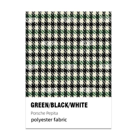 Porsche Pepita Houndstooth Seat Fabric - Green/Black/White