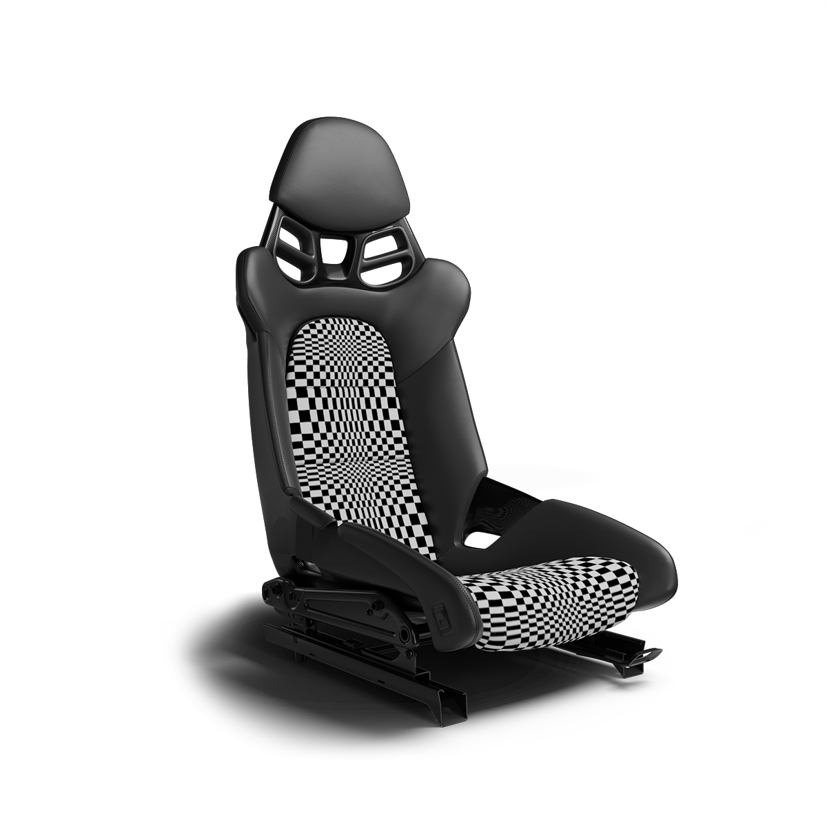 Porsche Pasha Checkerboard Seat Fabric - Black & White