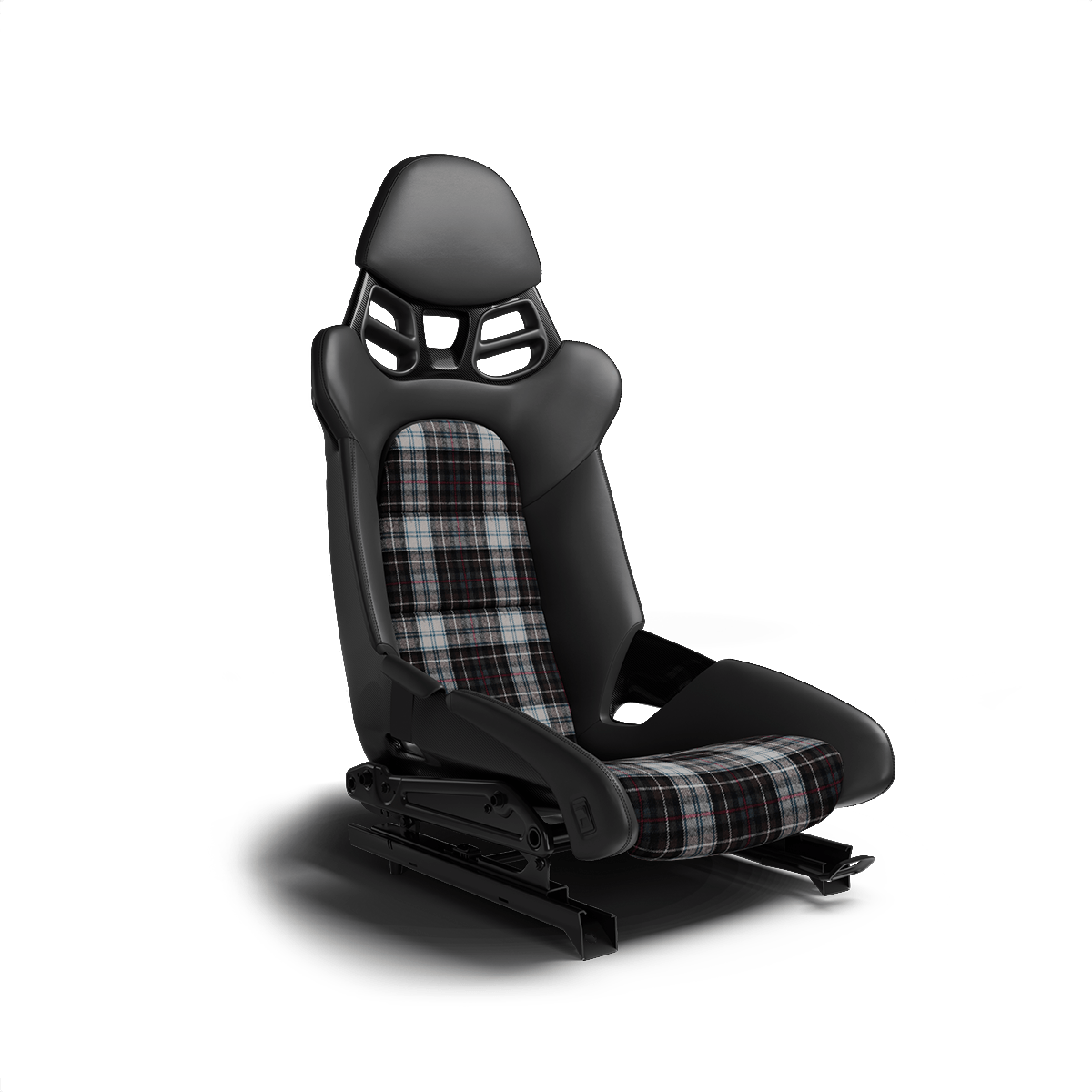 Porsche Schottenkaro Seat Fabric - Olive / White