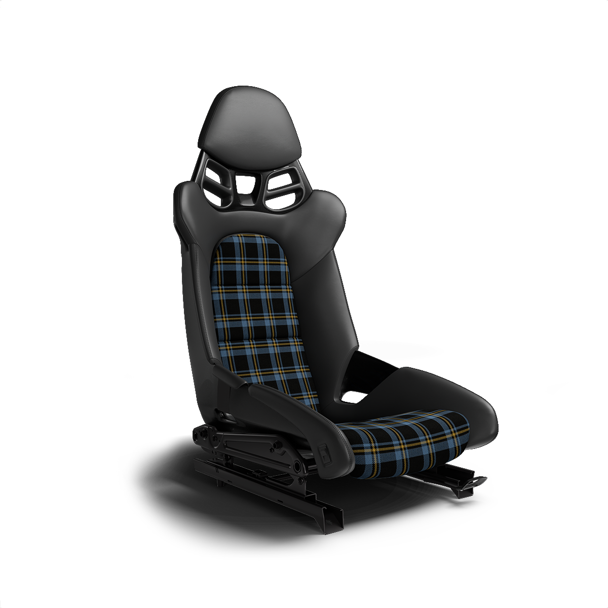 Porsche 914 Tartan Plaid Seat Fabric - Blue/Yellow/Black