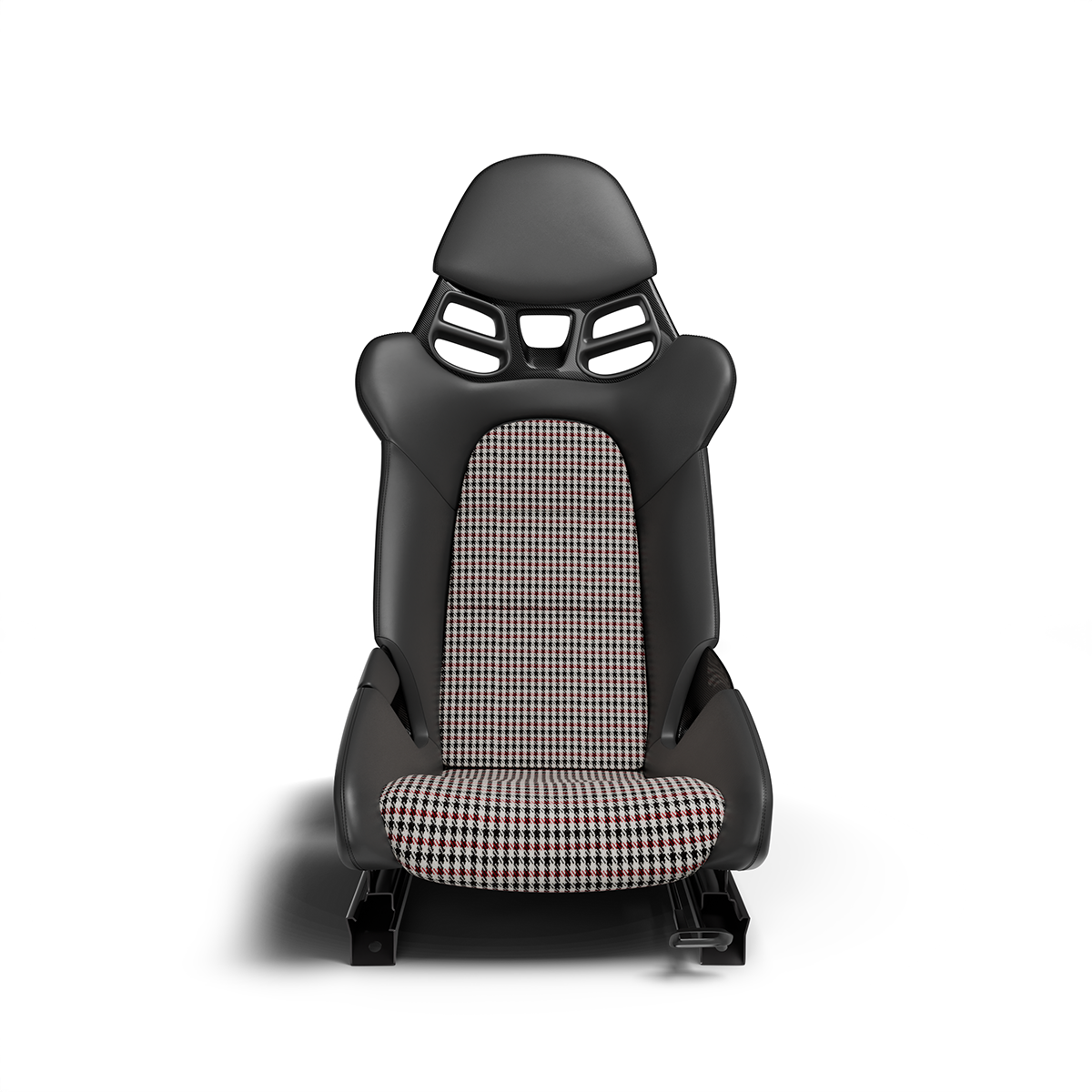 Porsche Pepita Houndstooth Seat Fabric - Bright Red/Black/White