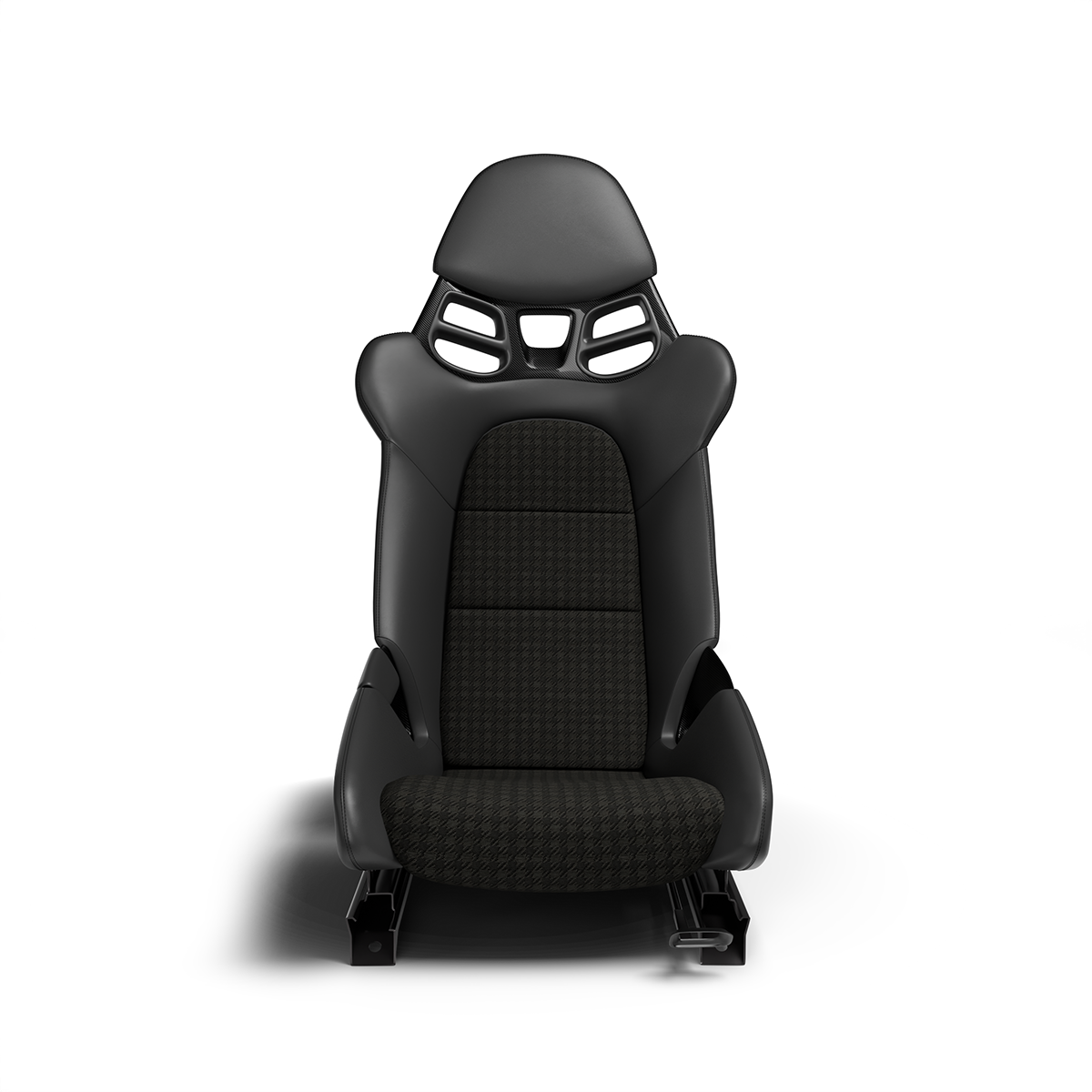 Large Format Houndstooth Seat Fabric - Black On Black