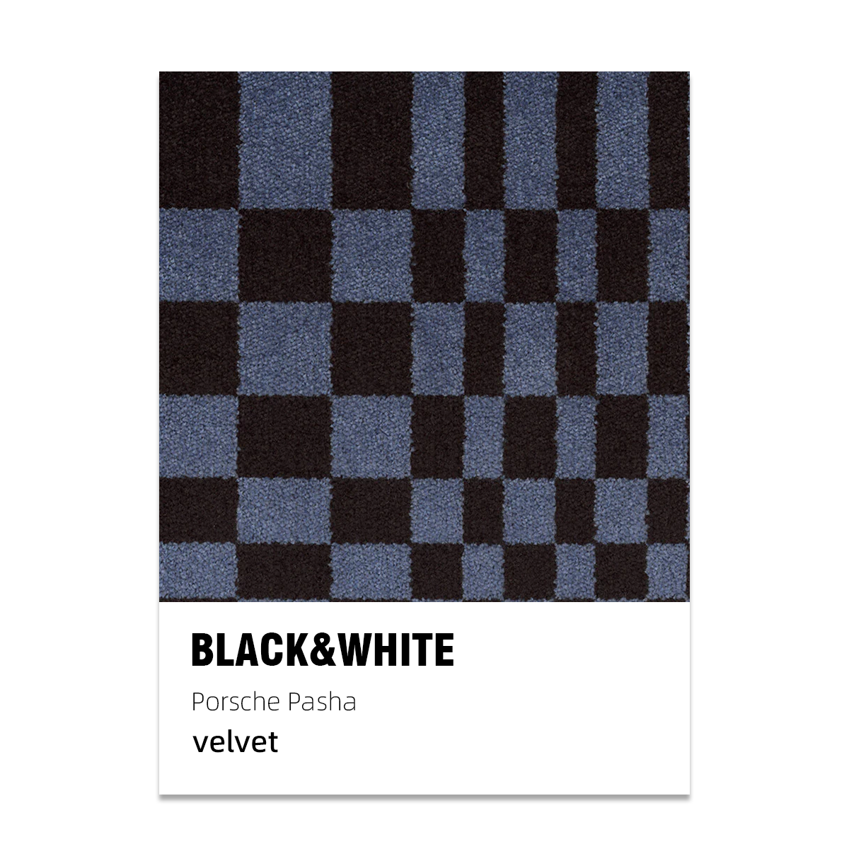 Porsche Pasha Checkerboard Seat Fabric - Blue/Cream