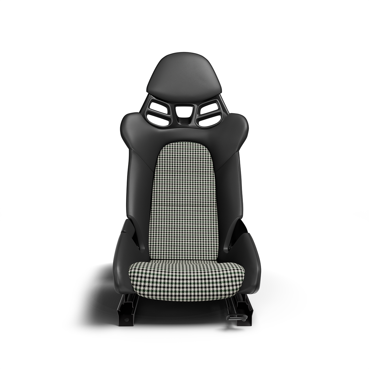 Porsche Pepita Houndstooth Seat Fabric - Green/Black/White
