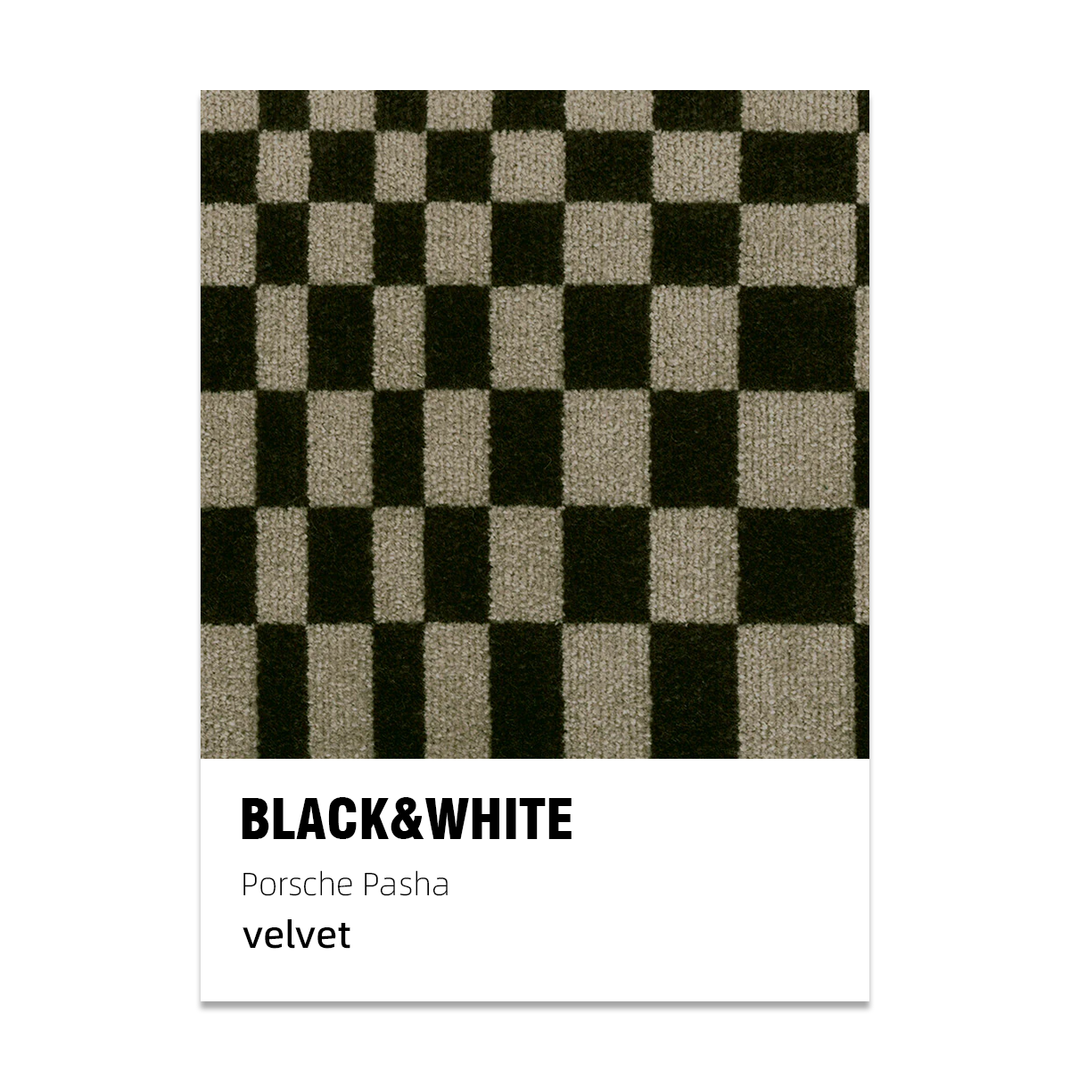 Porsche Pasha Checkerboard Seat Fabric - Black/Beige