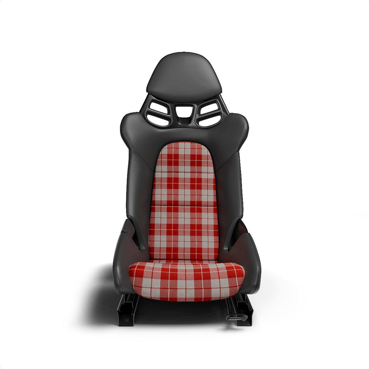 Mercedes 300SL Gullwing Plaid Seat Fabric - Red / Grey