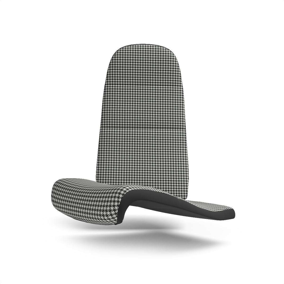 Foam Backed Houndstooth Seat Fabric - Bright White/Black