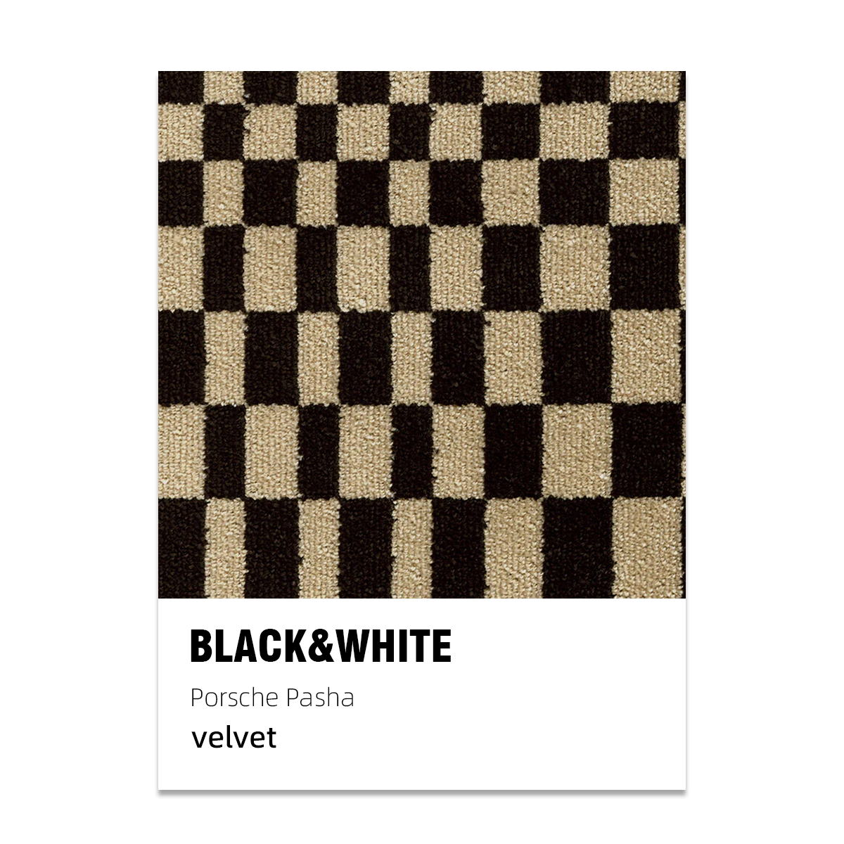 Porsche Pasha Checkerboard Seat Fabric - Black & White