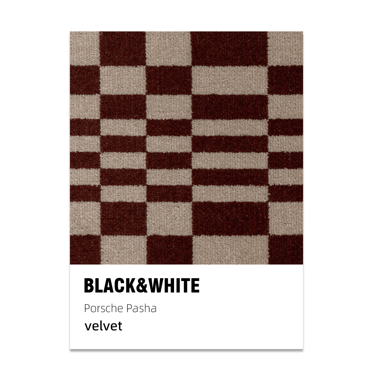 Porsche Pasha Checkerboard Seat Fabric - Black & White