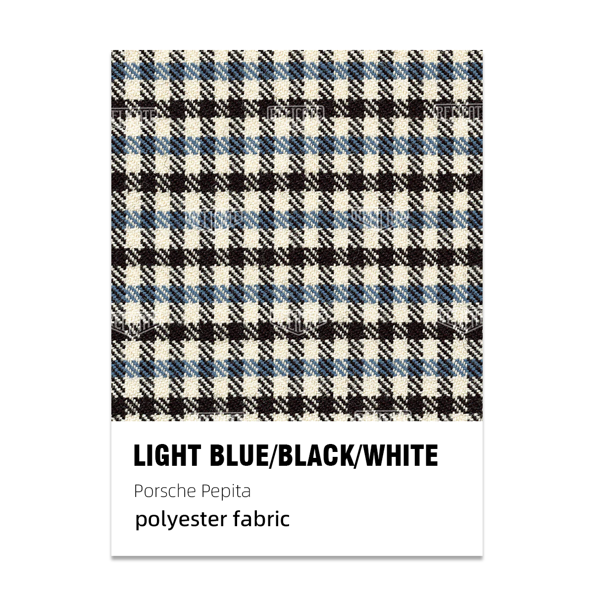 Porsche Pepita Houndstooth Seat Fabric - Blue/Black/White